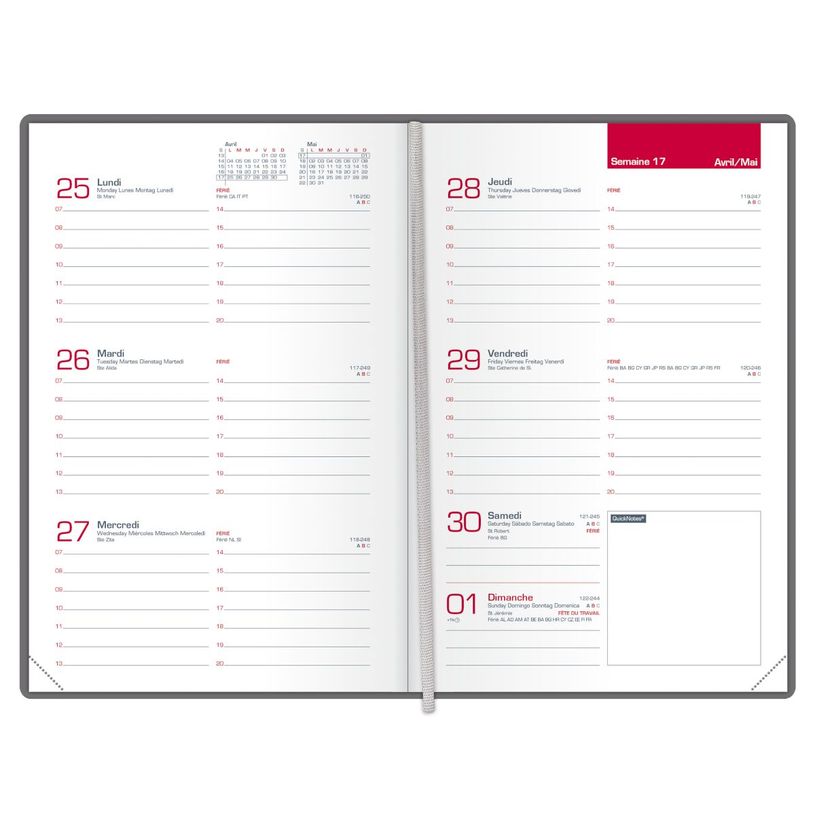 3147280267055-Agenda Ophio - 1 semaine sur 2 pages - 10 x 15 cm - noir - Oxford--1