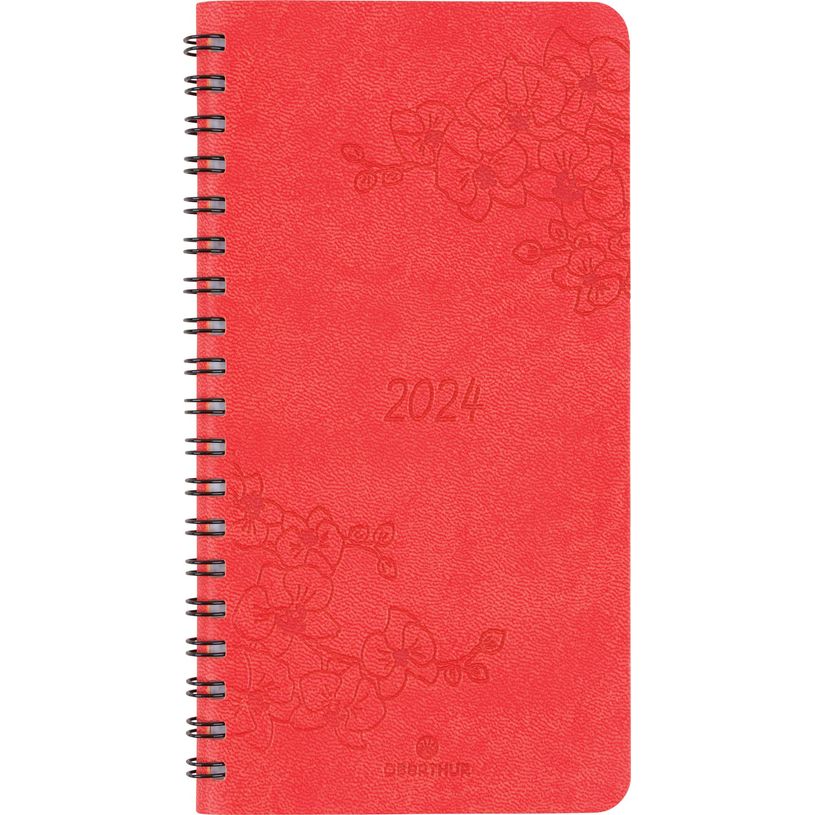 3664447157474-Agenda de poche spiralé Primrose - 1 semaine sur 2 pages - 9,5 x 17 cm - corail - Oberthu-P_405149156_1-0
