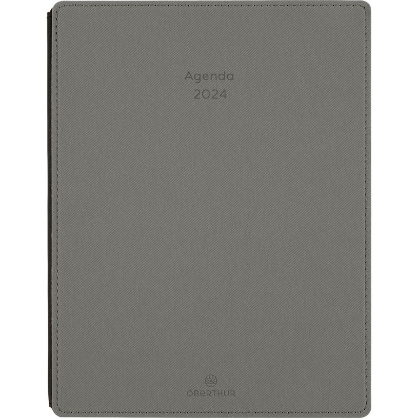 3664447159409-Agenda Stan - 1 semaine sur 2 pages - 19 x 24,5 cm - gris clair - Oberthur-P_405149288_1-0