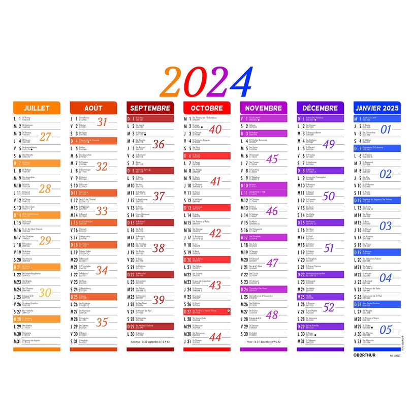 3664447152295-Calendrier Nuance - 7 mois par face - 32 x 42 cm - Oberthur-P_405149402_2-1