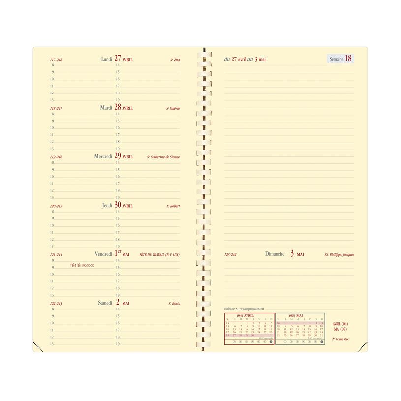 3371010480449-Agenda à spirale Impala Italnote - 1 semaine sur 2 pages - 8,8 x 17 cm - rouge - Quo Vadi-P_405149568_2-1