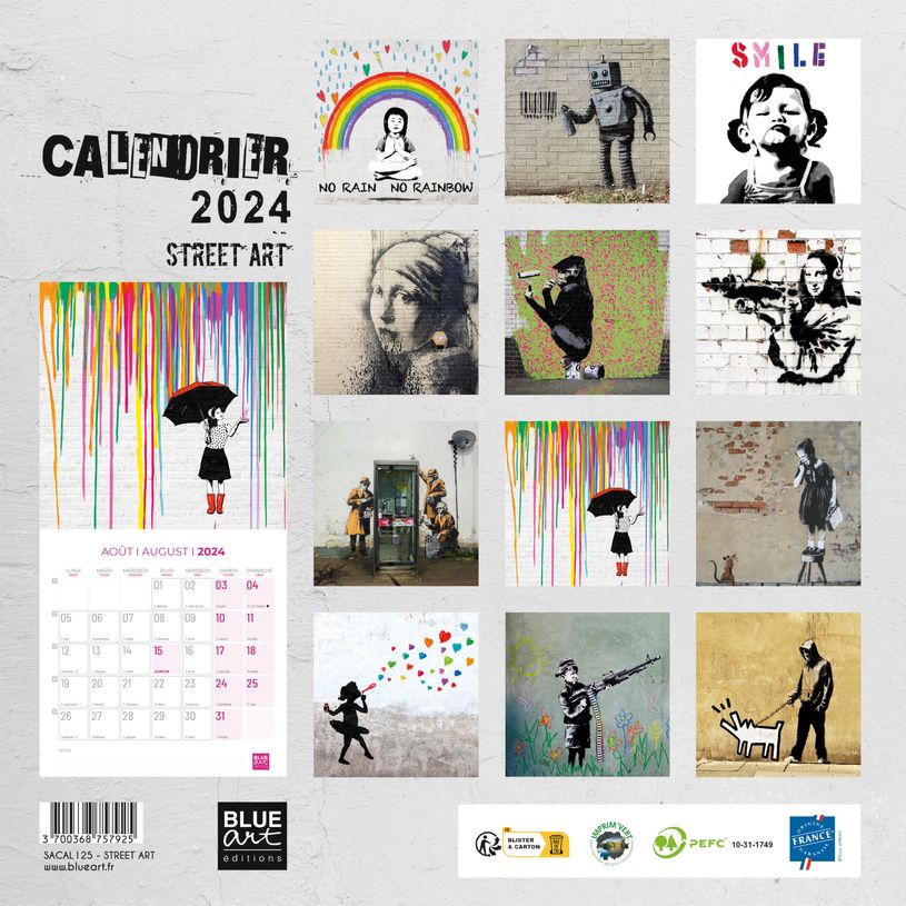 3700368757925-Blue Art Street Art - Calendrier illustré mensuel - 30 x 30 cm-P_405150213_1-0