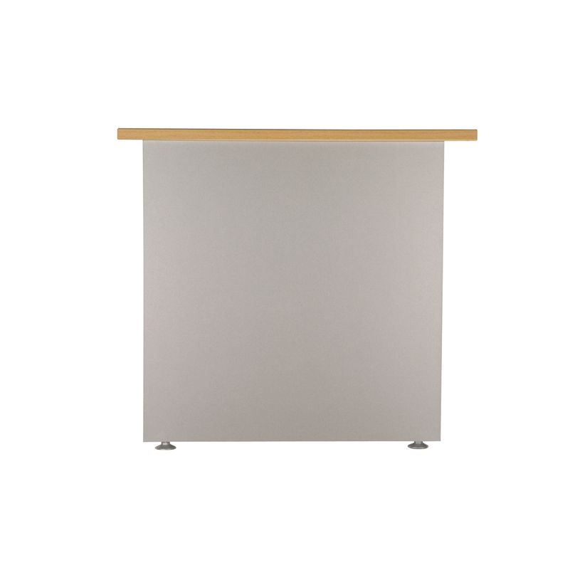 3253310425897-Bureau droit DUAL - L160 - Pieds blanc - plateau imitation noyer-P_405152156_3-2