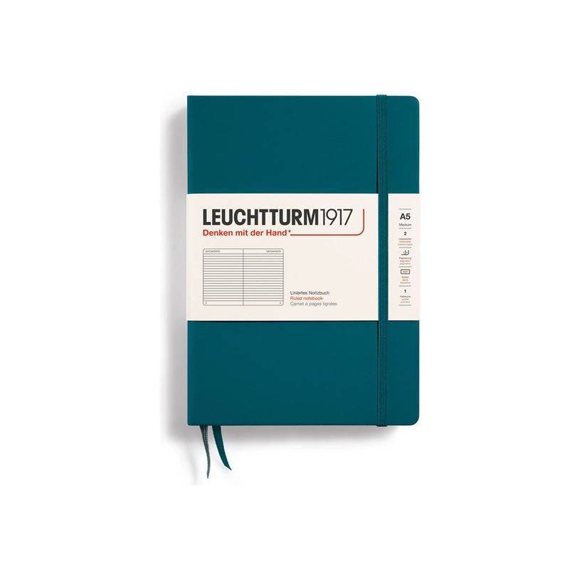 4004117551871-Leuchtturm1917 - Carnet de notes rigide A5 - ligné - bleu pétrole-P_405155317_1-0