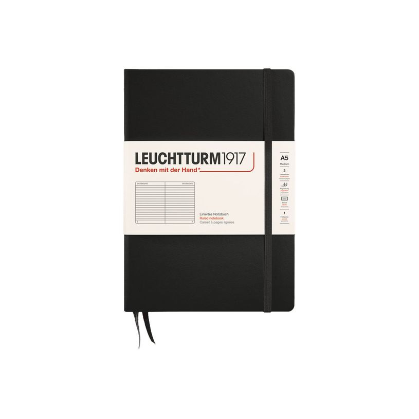 4004117258107-Leuchtturm1917 - Carnet de notes rigide A5 - ligné - noir-P_405155490_1-0