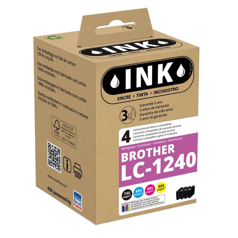8720282008748-Cartouche compatible Brother LC1240 - pack de 4 - noir, cyan, magenta, jaune - Ink-P_405160692_1-0