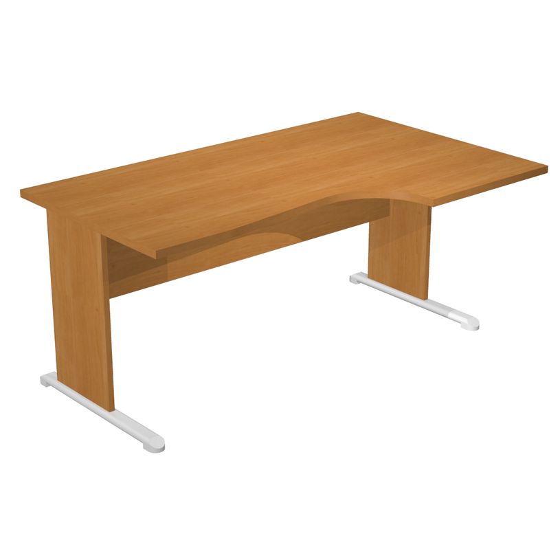 7331920000867-Bureau compact Trend - L160 cm - retour à droite - pieds bois - plateau imitation aulne - (pied de renfort obligat-P_405165626_1-0