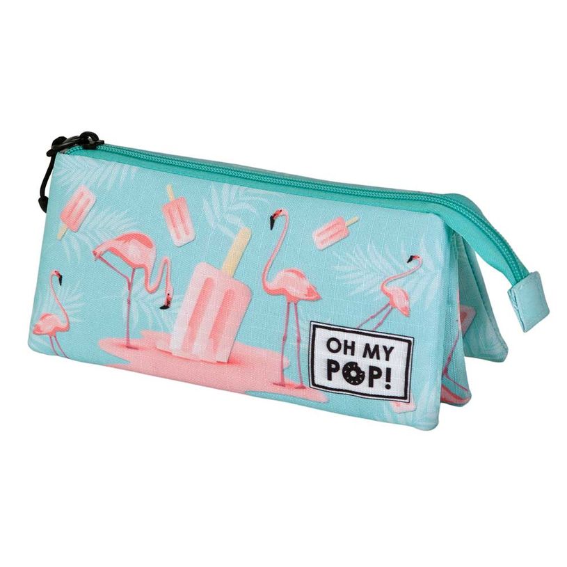 8445118070002-Oh My Pop! - Trousse - triple - Ripstop - turquoise - Flamant Rose Glacé-P_405182219_1-0