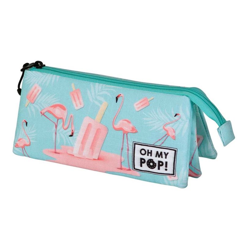 8445118070002-Oh My Pop! - Trousse - triple - Ripstop - turquoise - Flamant Rose Glacé-P_405182219_2-1