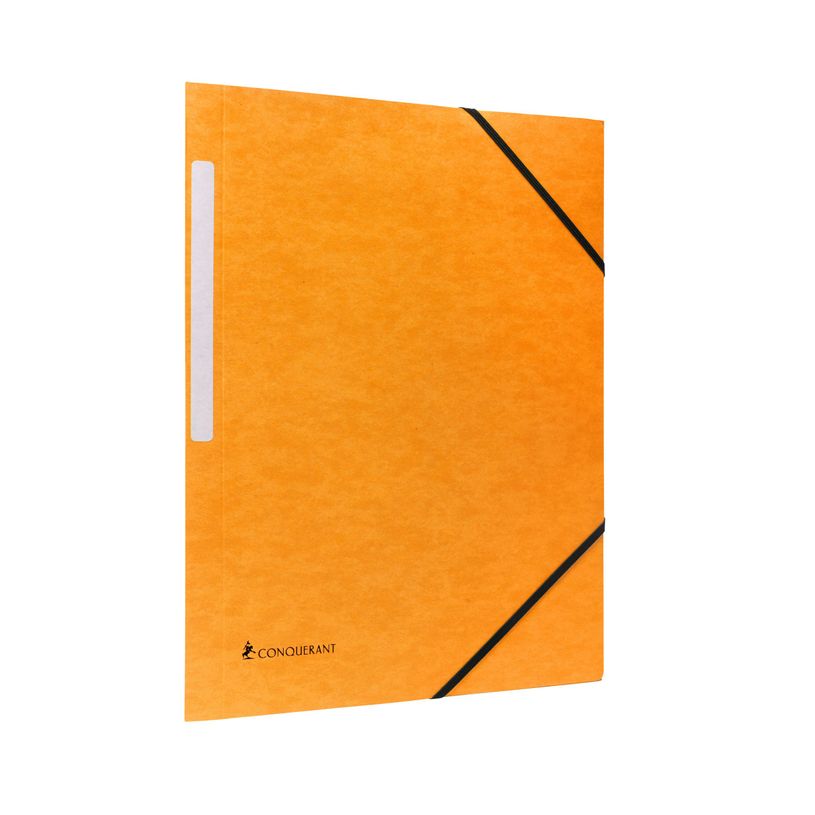 3045050465277-Conquérant - Chemise à élastique 3 rabats - A4 - Carte recyclée 350gr - Orange-P_405184200_1-0