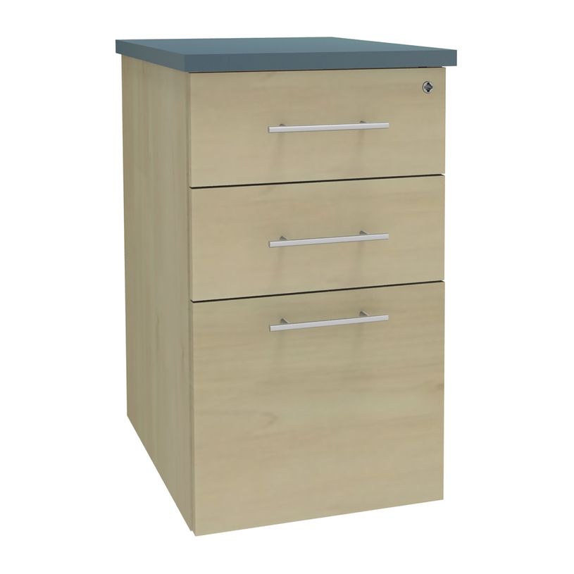 3253310220928-Caisson HT bureau - steely/stelly manager - Profondeur 60 cm - erable - top bleu argile-P_405185165_1-0
