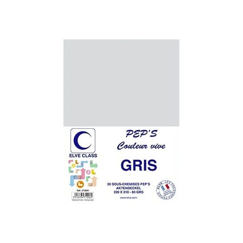 3416794712062-Elve Class Pep's - 30 sous-chemises - 80 gr - 220 x 310 mm - gris-P_405185661_1-0
