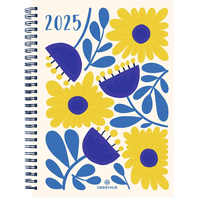 3664447208657-Agenda Flores - 1 semaine sur 2 pages - 15,5 x 21,5 cm - bleu - Oberthur-P_405186295_1-0