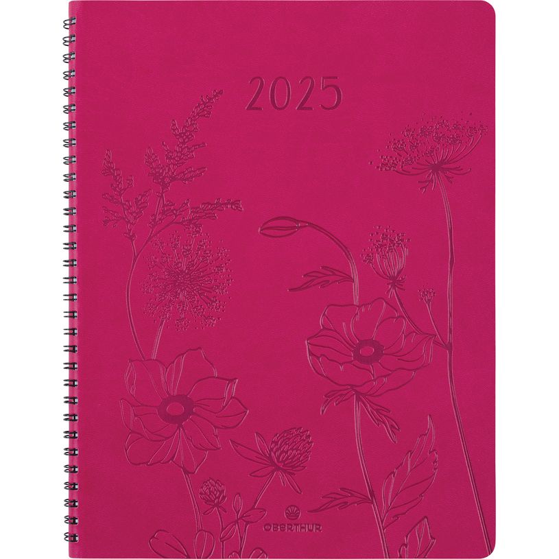 3664447204864-Agenda à spirale Primrose - 1 semaine sur 2 pages - 22 x 28 cm - fuchsia - Oberthur-P_405186328_1-0