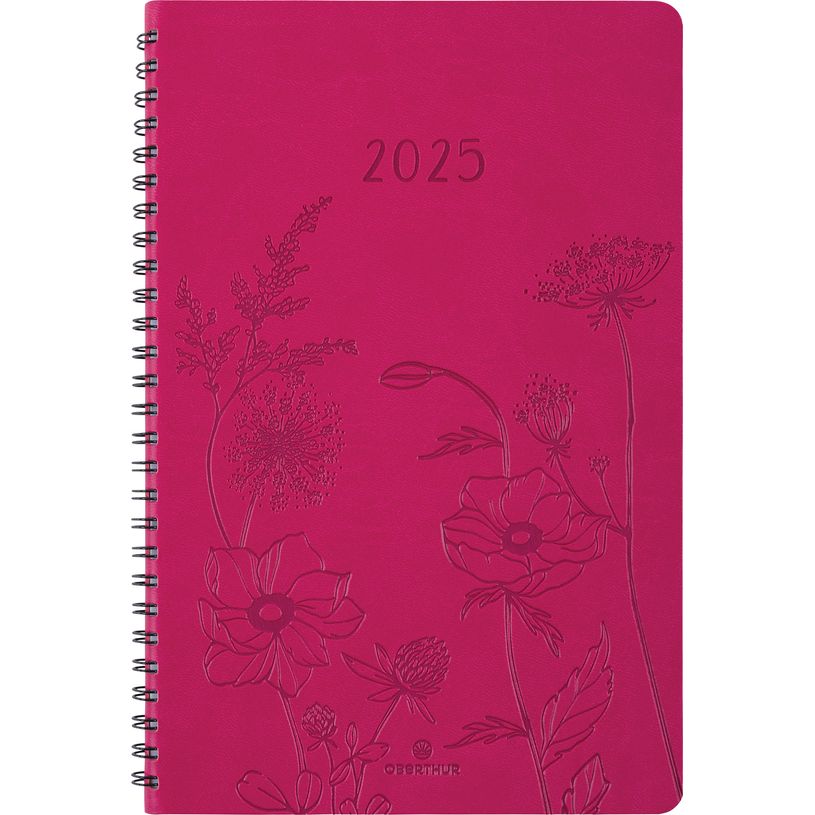 3664447204925-Agenda à spirale Primrose - 1 semaine sur 2 pages - 17 x 24,5 cm - fuchsia - Oberthur-P_405186333_1-0