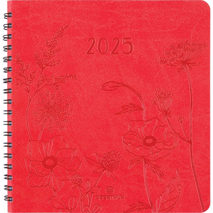3664447204963-Agenda à spirale Primrose - 1 semaine sur 2 pages - 16,5 x 16,5 cm - corail - Oberthur-P_405186337_1-0