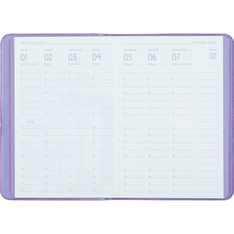 3664447205762-Agenda Colornote - 1 semaine sur 2 pages - 10 x 15 cm - lilas - Oberthur-P_405186357_2-1