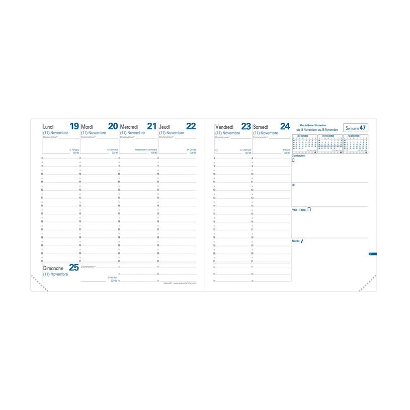 3371010512829-Quo Vadis Club - Agenda JAJ Executif - 2025 - semainier - standard / M - 160 x 160 mm - portrait - papier blanc - couleur unique - couverture bleu ci--1