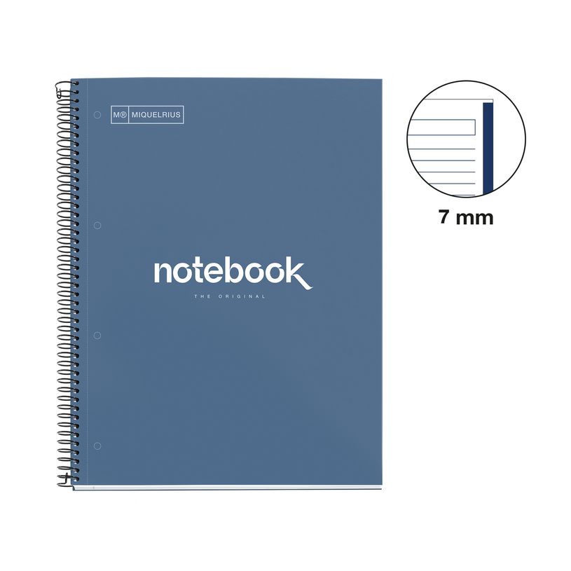 8422593486061-Notebook Emotions, couverture rigide, A4, lignes horizontales 7 mm, 80 feuilles de 1 couleur, Miquelriu--1