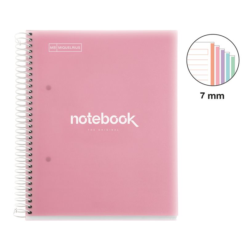8422593499511-Notebook Miquelrius à couverture souple format A5 avec lignes horizontales, 120 feuilles de 5 couleurs, collection Emotio--1