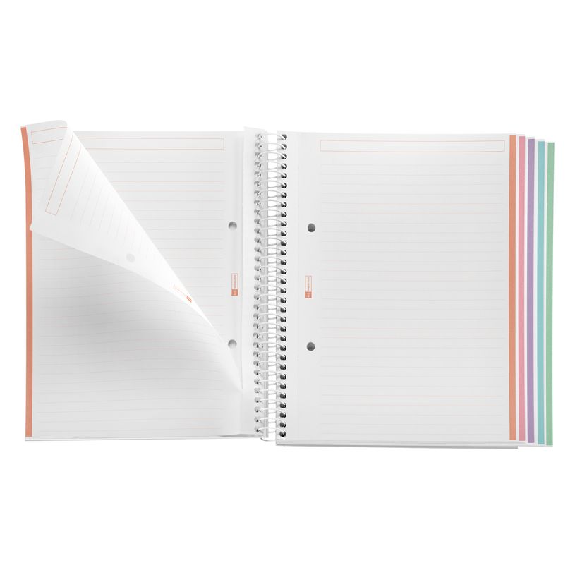 8422593499511-Notebook Miquelrius à couverture souple format A5 avec lignes horizontales, 120 feuilles de 5 couleurs, collection Emotio--2