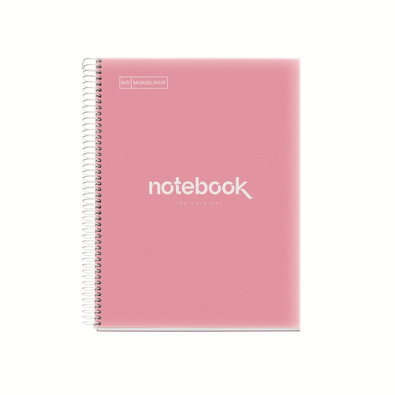 8422593021361-Notebook Emotions, couverture souple, A4 séyès, 80 feuilles de 1 couleur, Miquelrius, Rose.--0