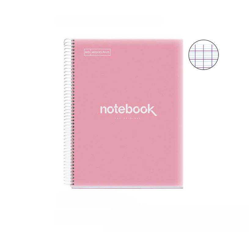 8422593021361-Notebook Emotions, couverture souple, A4 séyès, 80 feuilles de 1 couleur, Miquelrius, Rose.--1