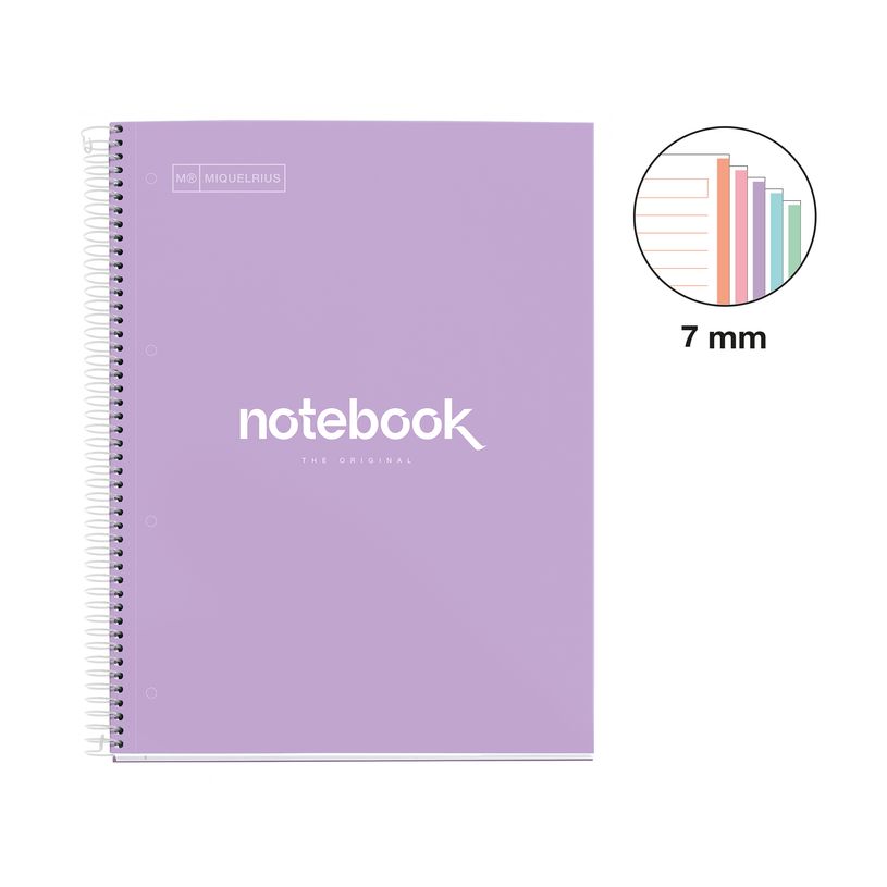 8422593499375-Notebook Emotions, couverture rigide, A4 lignes horizontales 7 mm, 120 feuilles de 5 couleurs, Miquelri--1