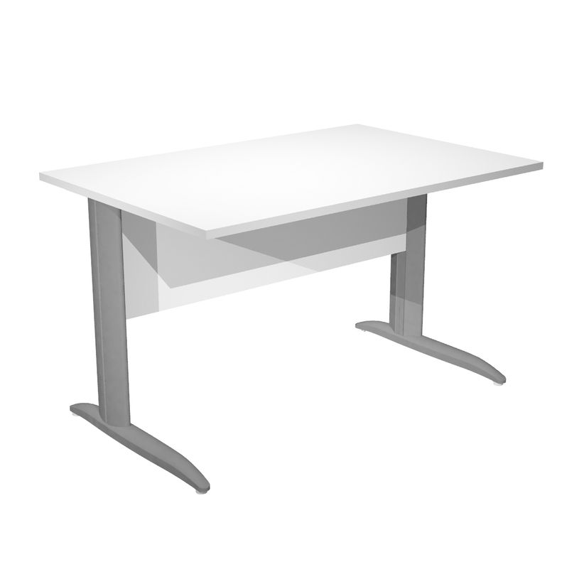 0404052255126-Bureau droit Trend - L120 - Pieds métals - plateau blanc - pied anthracite-P_405225512_1-0