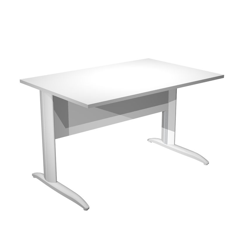 0404052255799-Bureau droit Trend - L160 - Pieds métals - plateau blanc - pied blanc-P_405225579_1-0