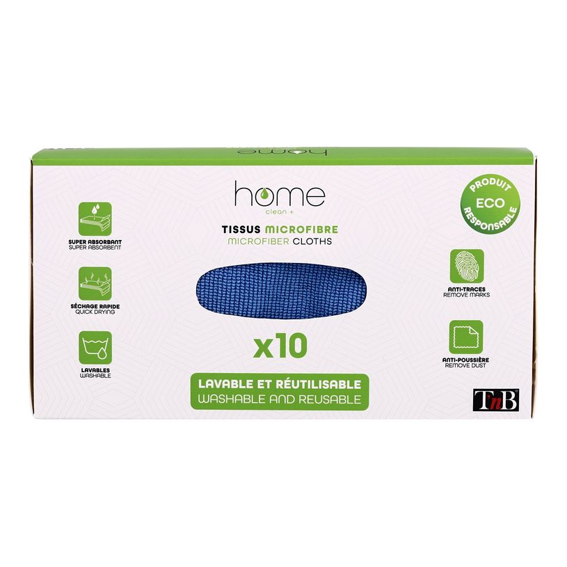 3303170099681-T'nB - 10 Chiffons nettoyant - microfibre - bleu -P_405236442_2-2