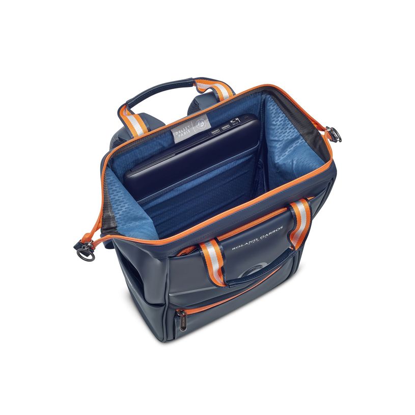 3219110540987-Delsey Turenne Soft - Roland Garros - sac à dos pour ordinateur portable - 14" - bleu-P_405240311_4-8