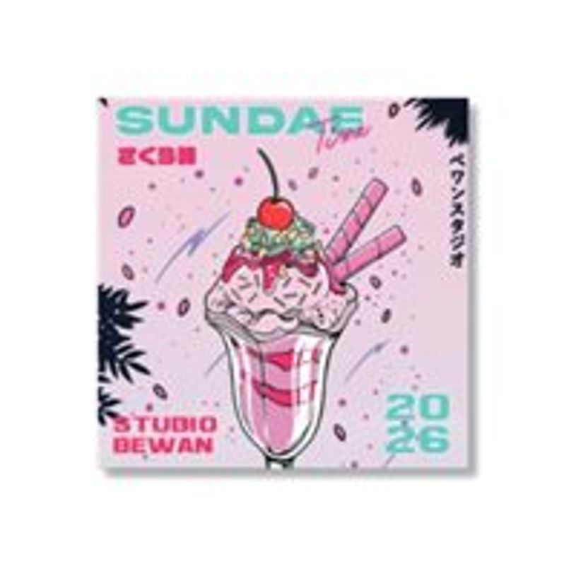 3700368835524-BLUE ART - Calendrier - 2026 - Sundae by Studio Bewan - mois à afficher - 14 feuilles - 3-P_405244285_1-0
