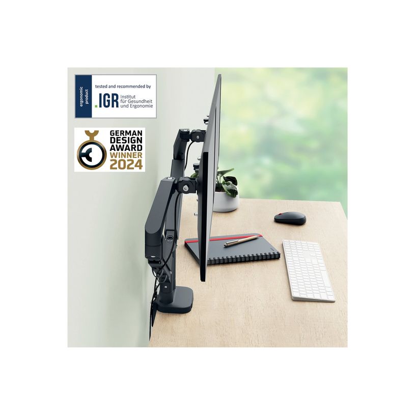 4002432134687-Leitz Ergo - Bras double pour écrans - 17"- 32"- Faible encombrement - Métal - Gris fon-P_405245721_2-5
