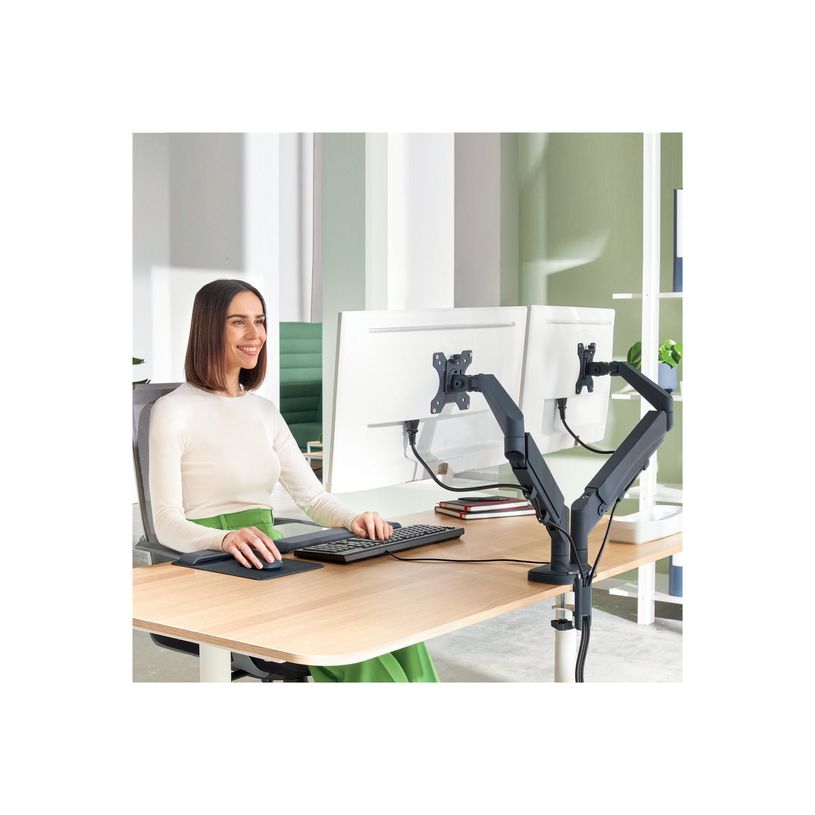 4002432134687-Leitz Ergo - Bras double pour écrans - 17"- 32"- Faible encombrement - Métal - Gris fon-P_405245721_3-6