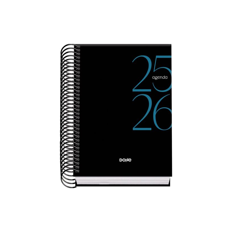 8421938520675-Dohe SYSTEM - Agenda - 2025-2026 - 1 jour par page - reliure à spirale - A6 (120 x 170 mm) - 144 feuilles - noir - carton -P_405247004_3-1