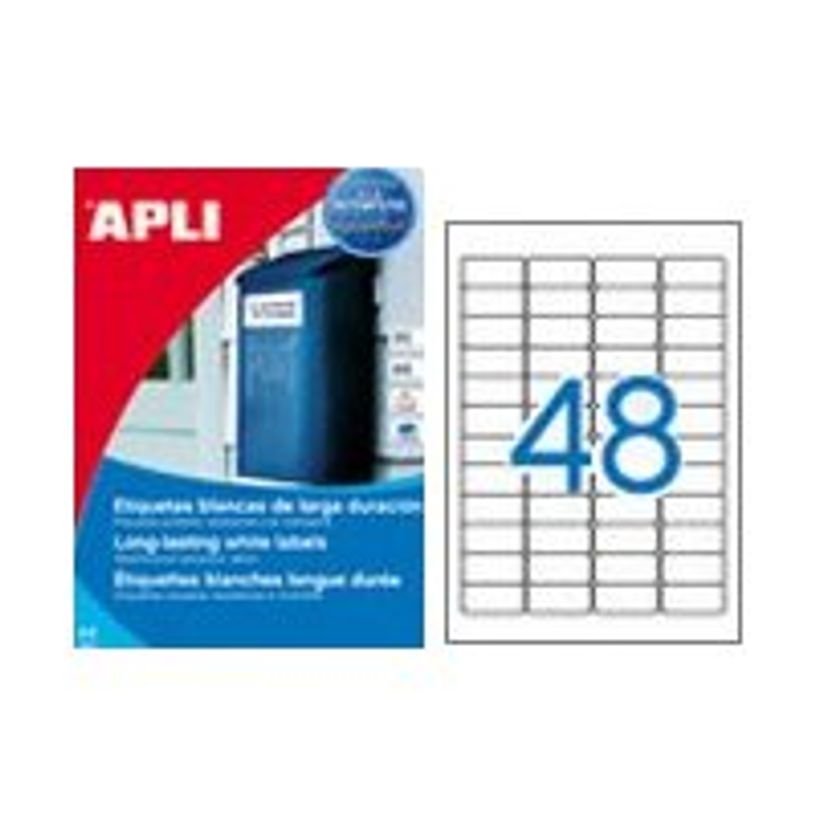 8410782121121-Apli Agipa - 960 Etiquettes adhésives polyester blanches - 45,7 x 21,2 mm - pour imprimantes laser - -P_575892_1-0