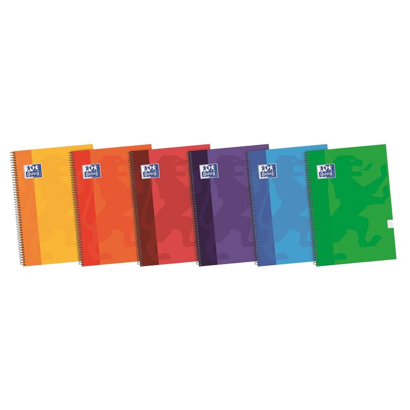 8412771085858-Oxford Classic - Spiral notepad - reliure à spirale - 80 feuilles - papier blanc - réglé - couverture rouge, couverture bleue, couverture orange, couverture verte, couve-P_601387_1-0