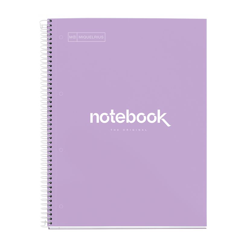 8422593460559-Notebook Emotions, couverture rigide, A4, quadrillage 5x5 mm, 80 feuilles de 1 couleur, Miquelrius, Lav--0