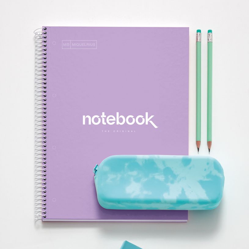 8422593460559-Notebook Emotions, couverture rigide, A4, quadrillage 5x5 mm, 80 feuilles de 1 couleur, Miquelrius, Lav--2
