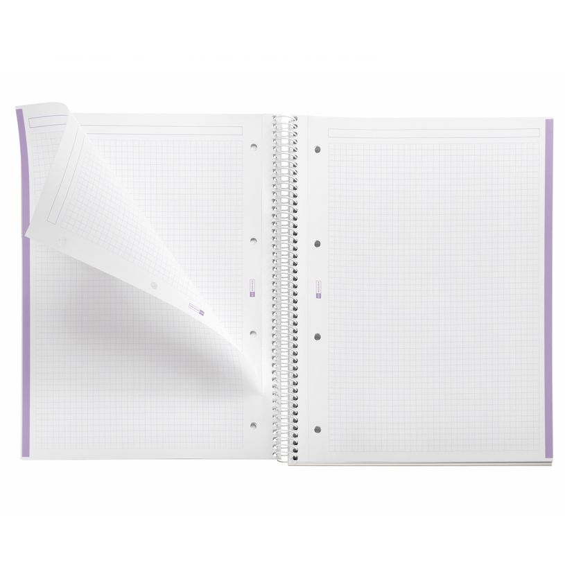8422593460559-Notebook Emotions, couverture rigide, A4, quadrillage 5x5 mm, 80 feuilles de 1 couleur, Miquelrius, Lav--4