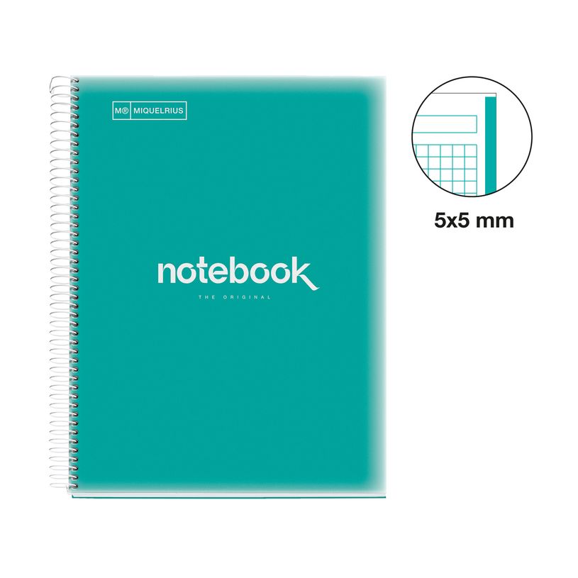 8422593460610-Notebook Emotions, couverture souple, A4, quadrillage 5x5 mm, 80 feuilles de 1 couleur, Miquelrius, Tur--3