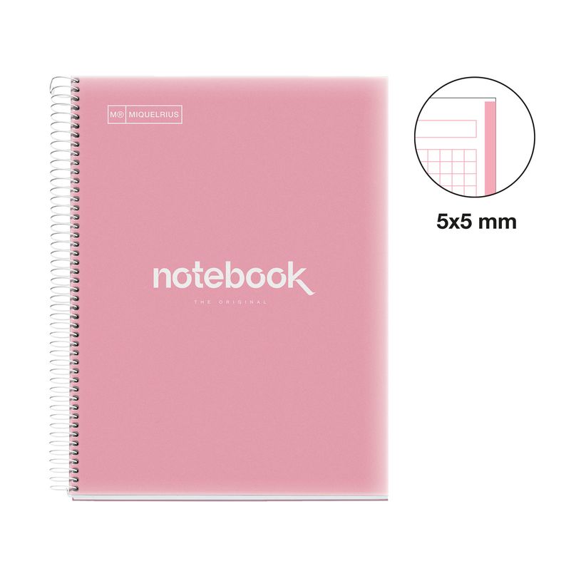 8422593460627-Notebook Emotions, couverture souple, A4, quadrillage 5x5 mm, 80 feuilles de 1 couleur, Miquelrius, Cor--1
