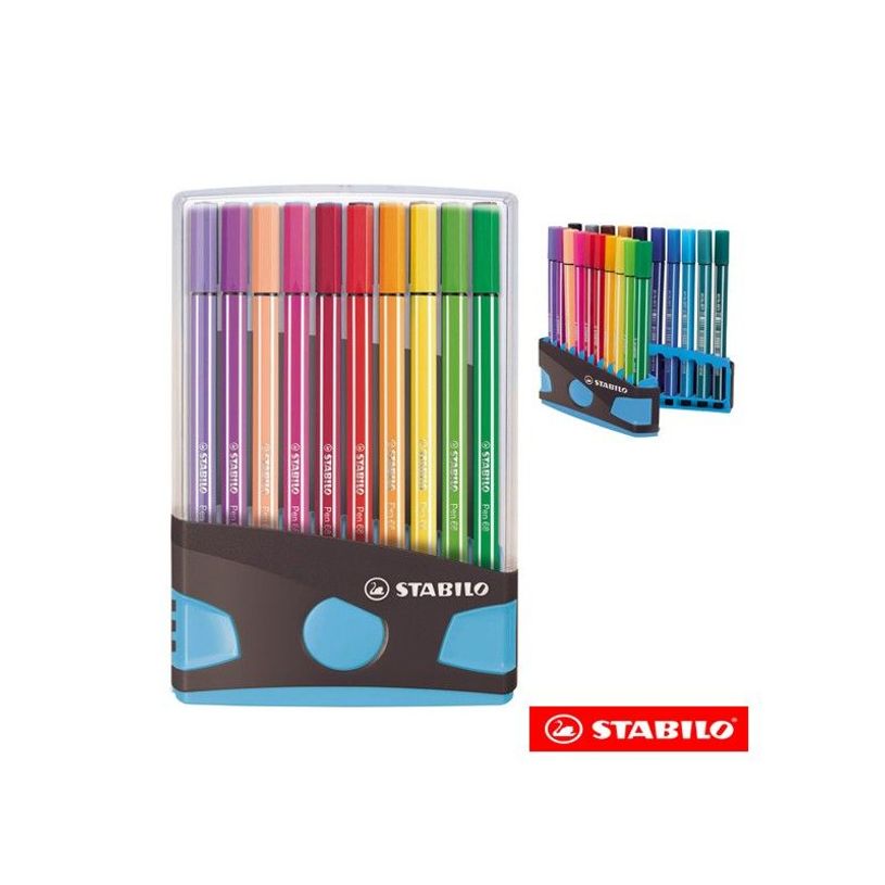 4006381551250-STABILO - Feutre fin - couleurs assorties - encre à l'eau - 1 mm - moyen (pack de 20)-P_646189_1-0