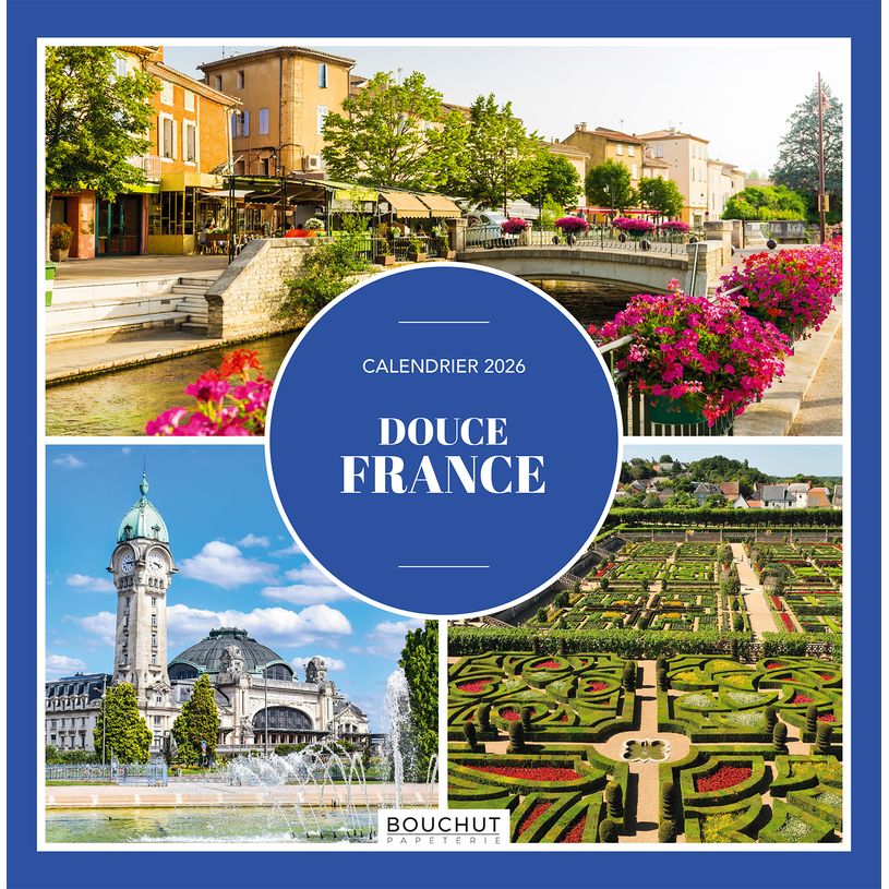 3592930027006-Bouchut Douce France - Calendrier illustré mensuel - 30 x 30 cm--0