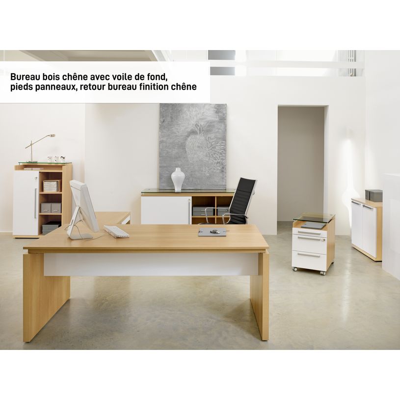 3483600174598-Bureau bois SLIVER - 190 cm - Pieds métal - Noyer et bronze-P_79356218_7-6