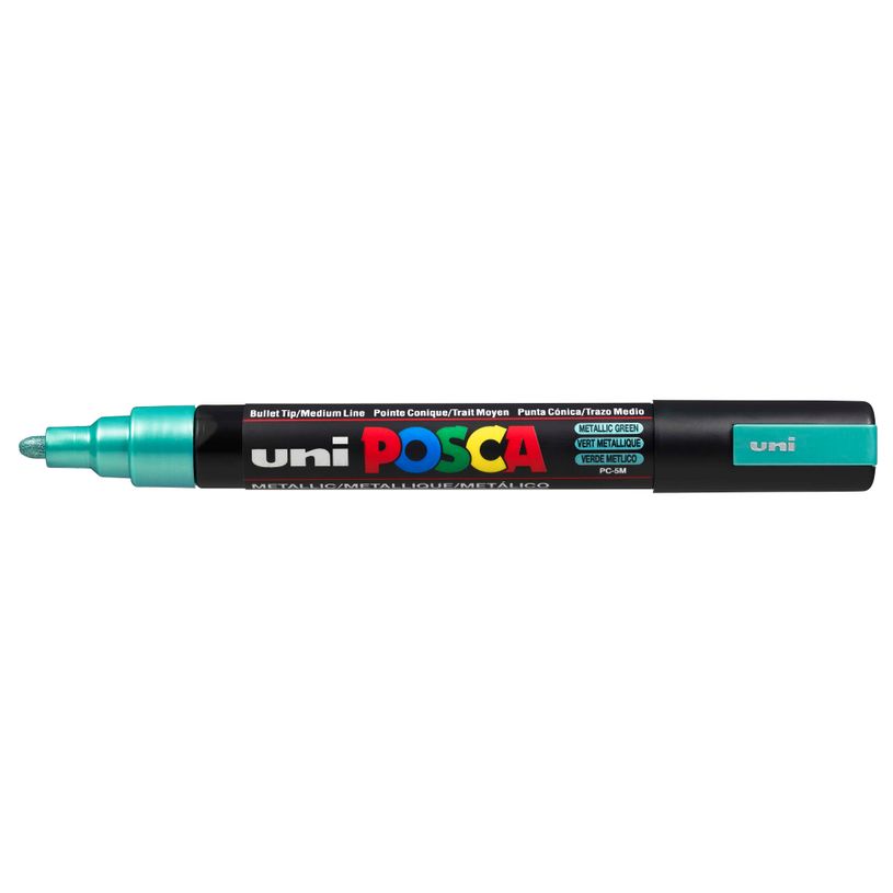 4902778113578-Posca - Marqueur peinture pointe moyenne - vert métallique--0