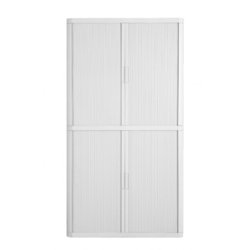 3660141929133-Armoire basse à rideaux EASY OFFICE - 110 x 204 x 41,5 cm - Corps, rideaux et poignée bla-P_79362577_1-0