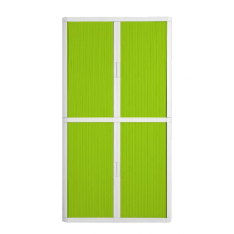 3660141930290-Armoire haute à rideaux EASY OFFICE - 110 x 204 x 41,5 cm - Corps et poignée blanc - Ride-P_79362596_1-0