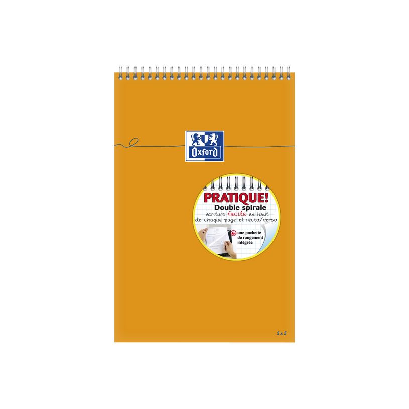 3020121062975-Oxford - Bloc notes - A4 + - 160 pages - petits carreaux - 80G - orange-P_79364294_1-0